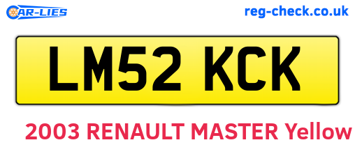 LM52KCK are the vehicle registration plates.