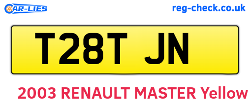 T28TJN are the vehicle registration plates.