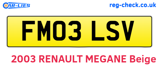 FM03LSV are the vehicle registration plates.