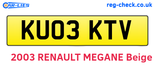 KU03KTV are the vehicle registration plates.