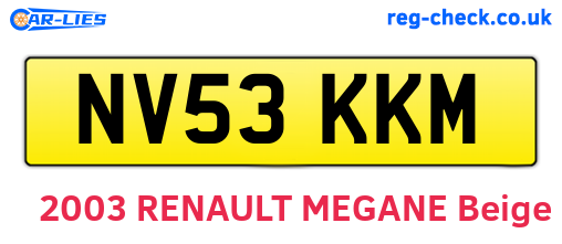 NV53KKM are the vehicle registration plates.