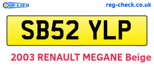 SB52YLP are the vehicle registration plates.