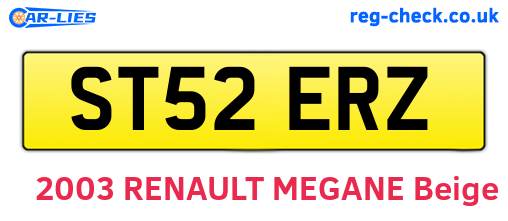 ST52ERZ are the vehicle registration plates.