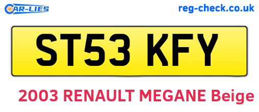 ST53KFY are the vehicle registration plates.