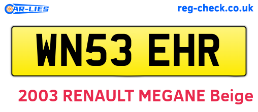 WN53EHR are the vehicle registration plates.