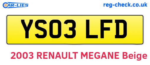 YS03LFD are the vehicle registration plates.