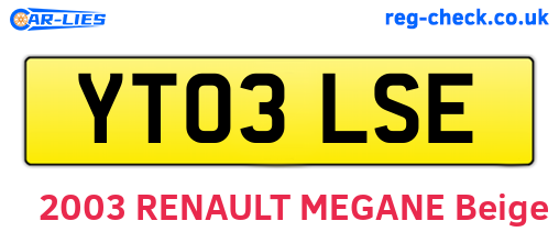 YT03LSE are the vehicle registration plates.