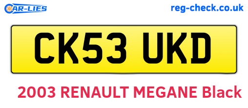 CK53UKD are the vehicle registration plates.