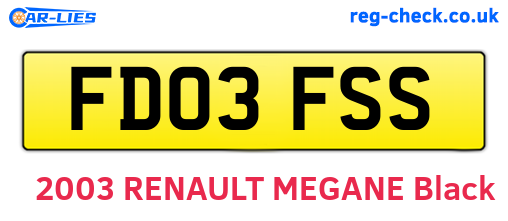 FD03FSS are the vehicle registration plates.