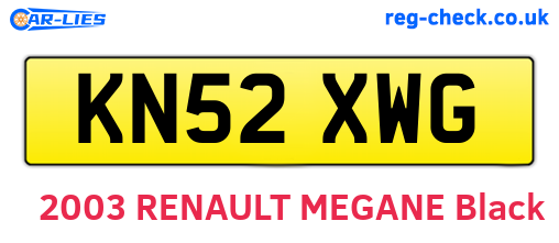 KN52XWG are the vehicle registration plates.