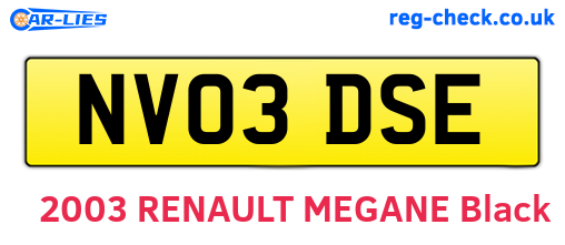 NV03DSE are the vehicle registration plates.