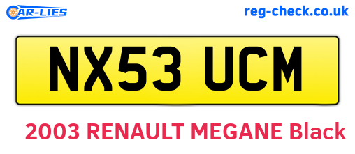 NX53UCM are the vehicle registration plates.