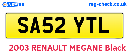 SA52YTL are the vehicle registration plates.