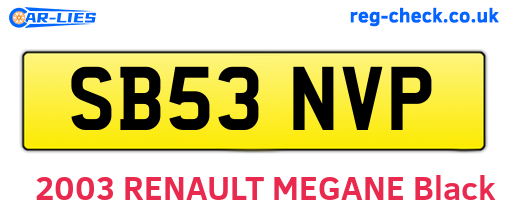 SB53NVP are the vehicle registration plates.