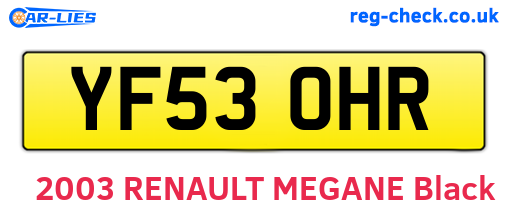 YF53OHR are the vehicle registration plates.