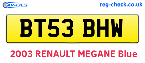 BT53BHW are the vehicle registration plates.