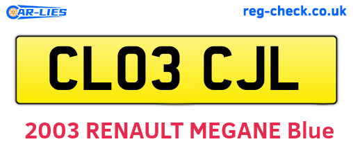 CL03CJL are the vehicle registration plates.