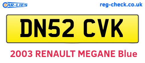 DN52CVK are the vehicle registration plates.