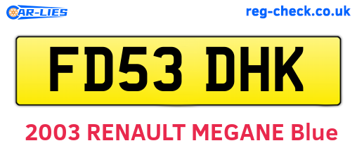 FD53DHK are the vehicle registration plates.