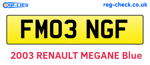 FM03NGF are the vehicle registration plates.