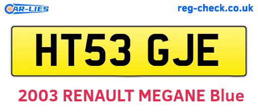 HT53GJE are the vehicle registration plates.