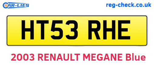 HT53RHE are the vehicle registration plates.