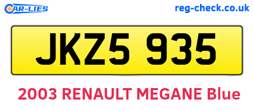 JKZ5935 are the vehicle registration plates.