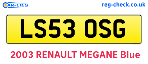 LS53OSG are the vehicle registration plates.