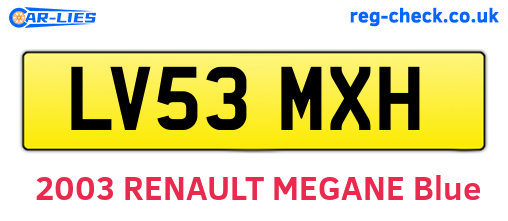 LV53MXH are the vehicle registration plates.