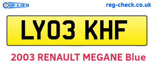 LY03KHF are the vehicle registration plates.