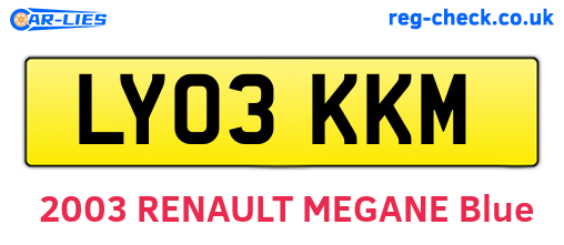 LY03KKM are the vehicle registration plates.