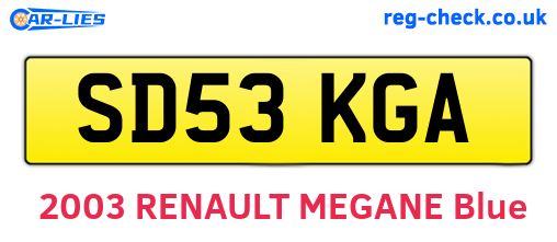 SD53KGA are the vehicle registration plates.