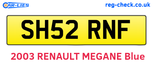 SH52RNF are the vehicle registration plates.