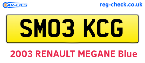 SM03KCG are the vehicle registration plates.