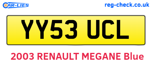 YY53UCL are the vehicle registration plates.