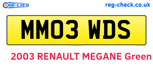 MM03WDS are the vehicle registration plates.