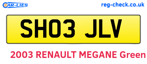 SH03JLV are the vehicle registration plates.