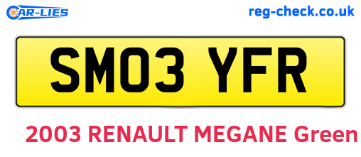SM03YFR are the vehicle registration plates.