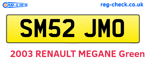 SM52JMO are the vehicle registration plates.