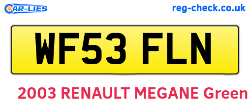 WF53FLN are the vehicle registration plates.