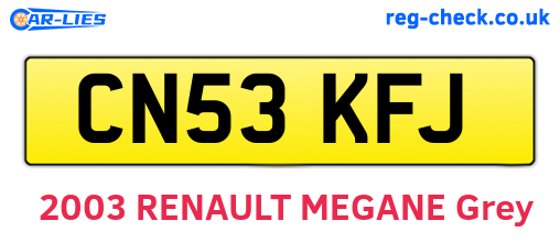 CN53KFJ are the vehicle registration plates.