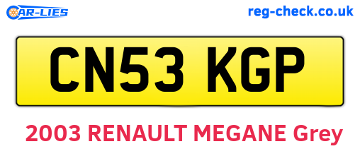 CN53KGP are the vehicle registration plates.