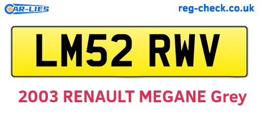 LM52RWV are the vehicle registration plates.