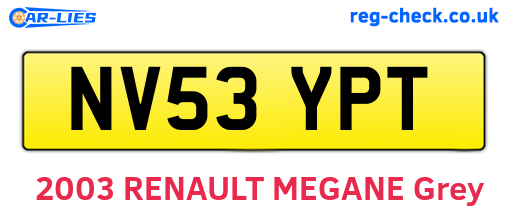 NV53YPT are the vehicle registration plates.