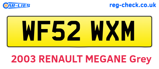 WF52WXM are the vehicle registration plates.