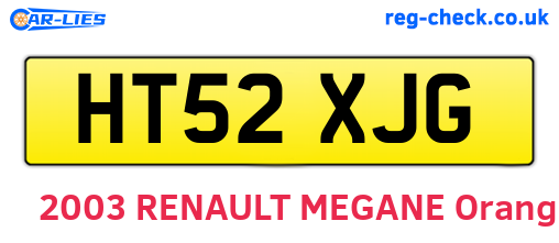HT52XJG are the vehicle registration plates.