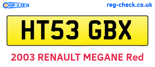 HT53GBX are the vehicle registration plates.