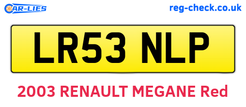LR53NLP are the vehicle registration plates.