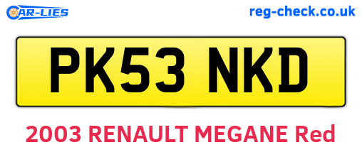 PK53NKD are the vehicle registration plates.