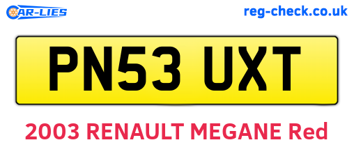 PN53UXT are the vehicle registration plates.